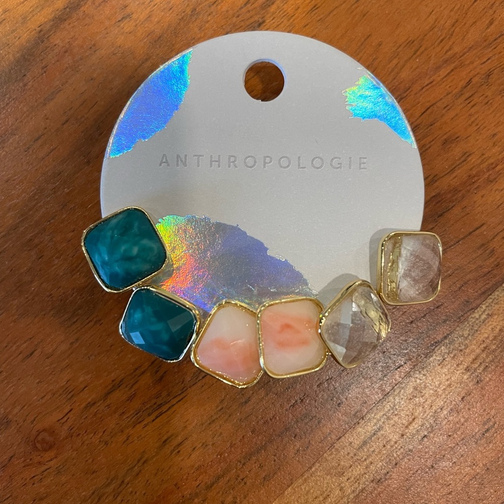 Anthropologie Gem Stud Earrings Set (3)